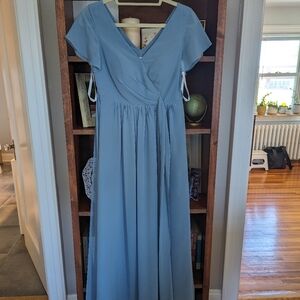 Revelry Harper chiffon dress in French blue